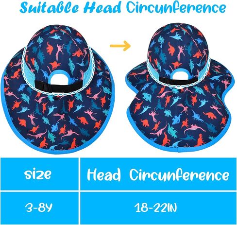 Toddler Baby Sun Hat Kids Summer UPF 50+ for Boys Girls Adjustable Beach Hats with Bucket Wide Brim Age 2-9 Years in Saudi Arabia