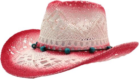 Natural Cowboy Cowboy Straw Hat, Unisex One Size Men's Women's Summer Coachella Beach in Kuwait