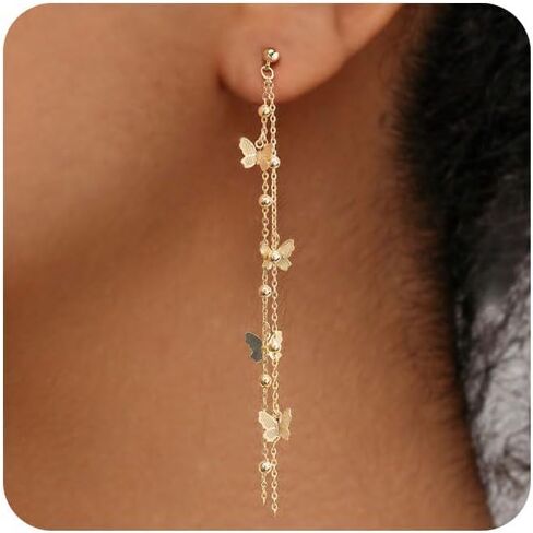 VRIUA Dangle Earrings for Women - 14K Gold Plated Statement Drop Earrings Dainty CZ Wedding Dangling Earrings Trendy Jewelry in Saudi Arabia