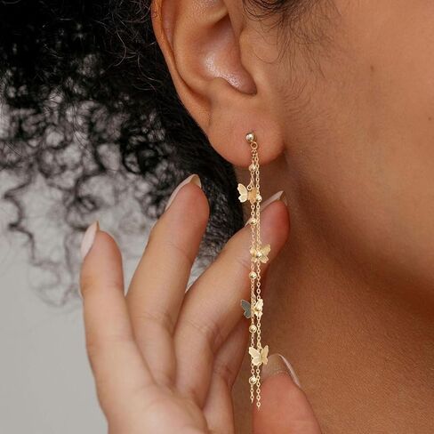 VRIUA Dangle Earrings for Women - 14K Gold Plated Statement Drop Earrings Dainty CZ Wedding Dangling Earrings Trendy Jewelry in Saudi Arabia