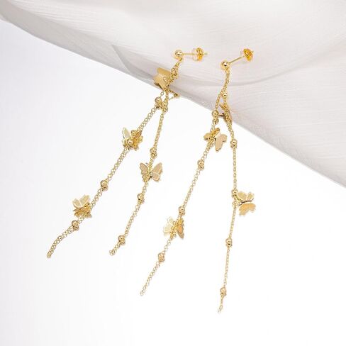 VRIUA Dangle Earrings for Women - 14K Gold Plated Statement Drop Earrings Dainty CZ Wedding Dangling Earrings Trendy Jewelry in Saudi Arabia