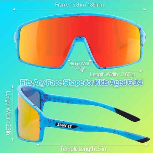 Kids Sunglasses for Boys Girls,Youth Baseball Sunglasses Softball Sun Glasses UV400,Cycling Glasses Running Sunglasses in Saudi Arabia