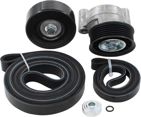 Motoku Accessory Drive Belt Belt Assolbly مع حزام السربنتين وكرة العاطلة لـ Chevy Colorado Silverado Express Tahoe Suburban GMC Canyon Sierra Yukon Savana for Cadillac Escalade in Saudi Arabia