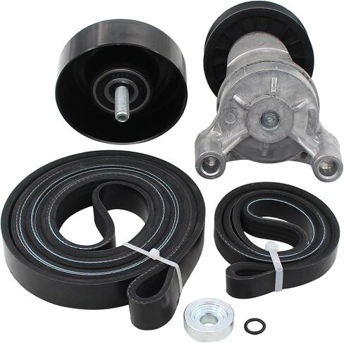 Motoku Accessory Drive Belt Belt Assolbly مع حزام السربنتين وكرة العاطلة لـ Chevy Colorado Silverado Express Tahoe Suburban GMC Canyon Sierra Yukon Savana for Cadillac Escalade in Saudi Arabia