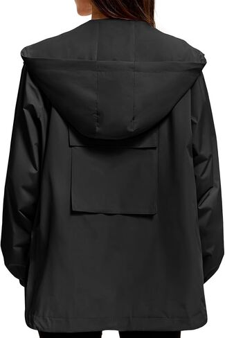 Zando Rain Jacket for Women Waterproof Lightweight Raincoat with Hood Packable Windbreaker with Pockets for Outdoor in Saudi Arabia
