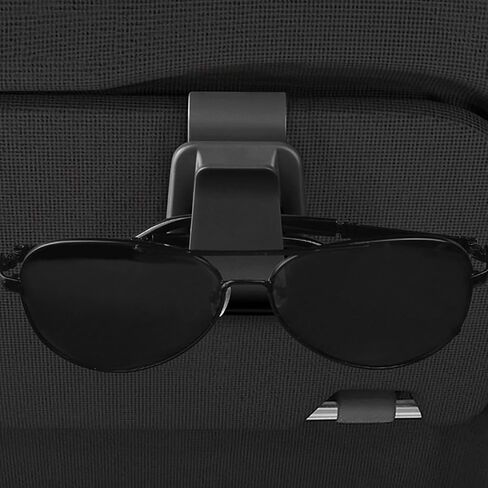 Mandark Car Sunglass Holder, 2PCS Vehicle Sun Visor Eyeglasses Holder Clip, Automotive Interior Glasses Ticket Card Organizer Mount Hanger Clip Accessories, Universal for Most Cars (Black) in Saudi Arabia