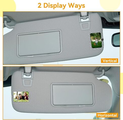 LECART 2 Pack Car Picture Holder, Personalized Acrylic Visor Clip Picture Frame, Magnetic Photo Display Frames for Family, Couples, Drivers, Car Sun Visor, Locker, Safe Driving Presents 4.73"x3.15" in Saudi Arabia