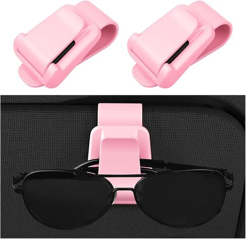 Mandark Car Sunglass Holder, 2PCS Vehicle Sun Visor Eyeglasses Holder Clip, Automotive Interior Glasses Ticket Card Organizer Mount Hanger Clip Accessories, Universal for Most Cars (Black) in Saudi Arabia