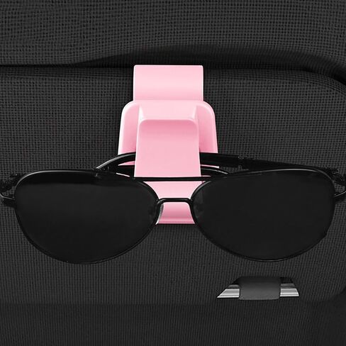 Mandark Car Sunglass Holder, 2PCS Vehicle Sun Visor Eyeglasses Holder Clip, Automotive Interior Glasses Ticket Card Organizer Mount Hanger Clip Accessories, Universal for Most Cars (Black) in Saudi Arabia