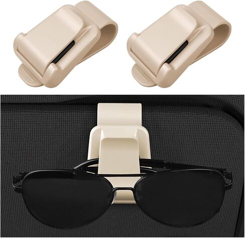Mandark Car Sunglass Holder, 2PCS Vehicle Sun Visor Eyeglasses Holder Clip, Automotive Interior Glasses Ticket Card Organizer Mount Hanger Clip Accessories, Universal for Most Cars (Black) in Saudi Arabia