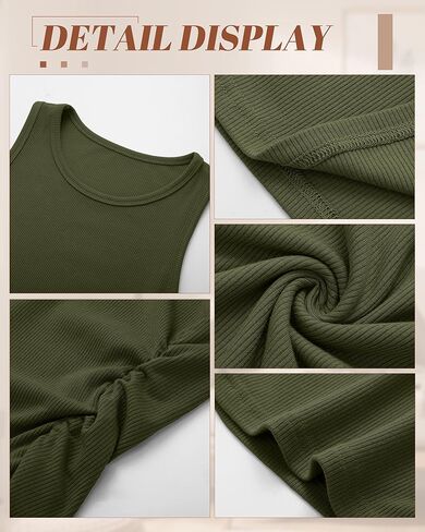 3 Pack Women's Sleeveless Tank Tops, Ribbed Knit Slim Fit Crew Neck Tops Side Ruched Summer Racerback Workout Shirts in Kuwait