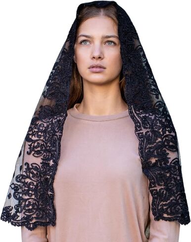 Catholic Mantilla Mass Infinity Veil Church Lace Veil Spanish Chapel Mass Head Covering Veil Long in Saudi Arabia