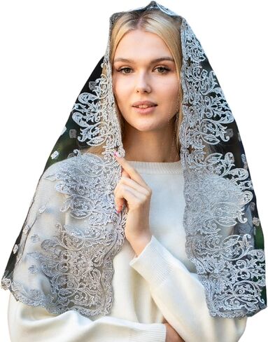 Catholic Mantilla Mass Infinity Veil Church Lace Veil Spanish Chapel Mass Head Covering Veil Long in Saudi Arabia