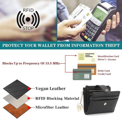 GAEKEAO Slim Wallet for Women, RFID Blocking Credit Card Holder Bifold Wallet with Zipper Coin Pocket, ID Window in Saudi Arabia