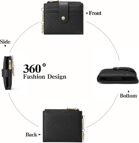 GAEKEAO Slim Wallet for Women, RFID Blocking Credit Card Holder Bifold Wallet with Zipper Coin Pocket, ID Window in Saudi Arabia