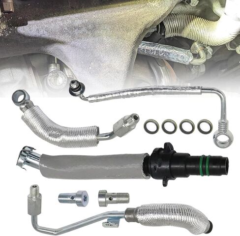secosautoparts محرك توربو زيت أنبوب إرجاع أنبوب متوافق مع Chevy 1.4l Cruze 2011-2016 Sonic 2012-2020 Trax 2013-2021 متوافق مع Buick 1.4L Encore 2013-2021# 55587854 55569839 in Kuwait