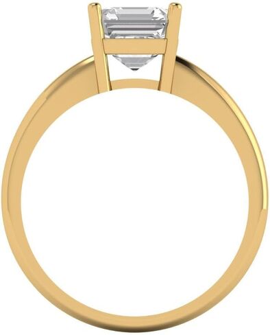 1.5 ct Asscher Cut Created Clear Diamond 14k Yellow Gold Solitaire Wedding Engagement Bridal Promise Ring in Saudi Arabia