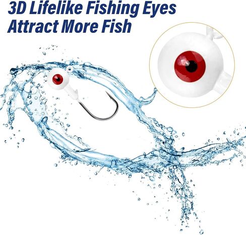 Alwonder 10 Pack Round Fishing Jig Heads, Bass Ball Jigs Hooks 3D Eyes High Carbon Steel 1/8-1/2OZ Pompano Jig Heads Saltwater Freshwater Jig Head for Fishing Pompano Bass Trout Walleye Striper in Saudi Arabia