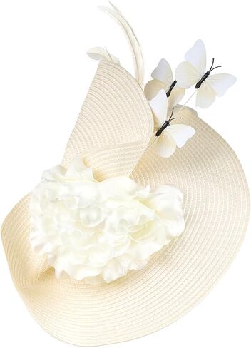 Gionforsy Fascinators Hat Flower Tea Party Hats for Women Feather Fascinator Hat for Wedding in Saudi Arabia