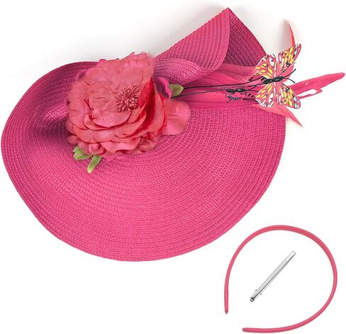 Gionforsy Fascinators Hat Flower Tea Party Hats for Women Feather Fascinator Hat for Wedding in Saudi Arabia