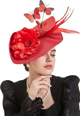 Gionforsy Fascinators Hat Flower Tea Party Hats for Women Feather Fascinator Hat for Wedding in Saudi Arabia