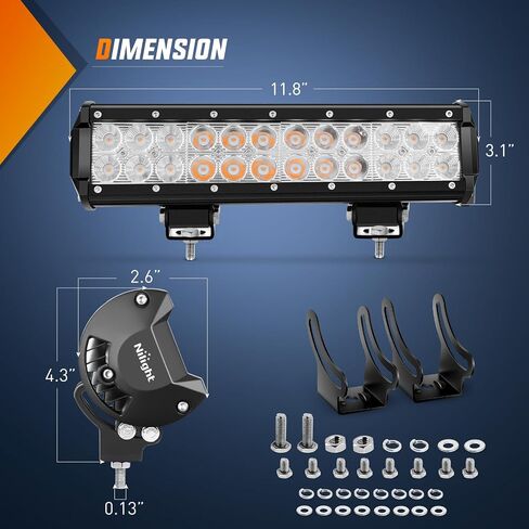 Night Ni06A-72W 12 بوصة 12 بوصة 72W W Spot Flood Combo Bar Off Road Boat Driving LED Work Light Bar 60003C-A in Saudi Arabia