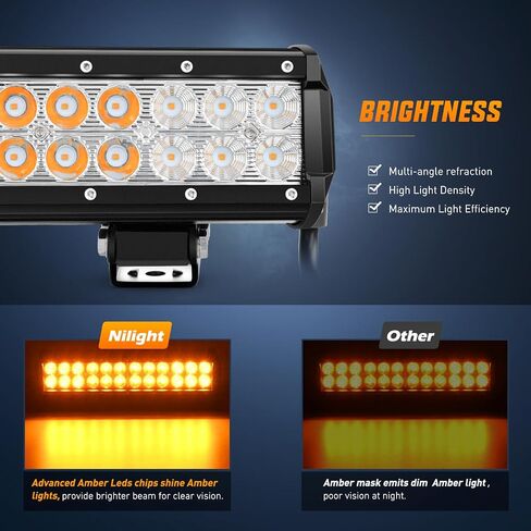Night Ni06A-72W 12 بوصة 12 بوصة 72W W Spot Flood Combo Bar Off Road Boat Driving LED Work Light Bar 60003C-A in Saudi Arabia