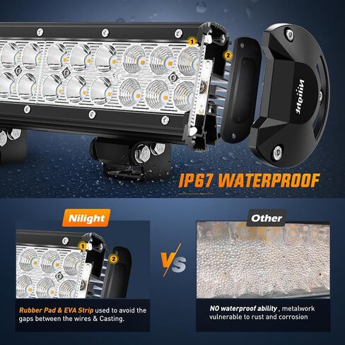 Night Ni06A-72W 12 بوصة 12 بوصة 72W W Spot Flood Combo Bar Off Road Boat Driving LED Work Light Bar 60003C-A in Saudi Arabia