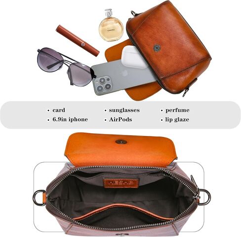 HESHE Genuine Leather Purses for Women Designer Crossbody Bags Small Shoulder Handbag Lightweight Satchel Purse for Everyday in Saudi Arabia