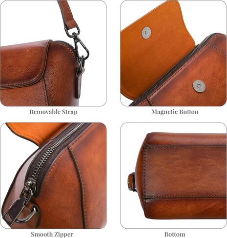 HESHE Genuine Leather Purses for Women Designer Crossbody Bags Small Shoulder Handbag Lightweight Satchel Purse for Everyday in Saudi Arabia