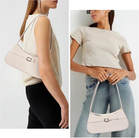 Y2k Shoulder Bag Red Purse For Women Small Vintage Handbag Burgundy Hobo Bags Faux Leather Trendy Underarm in Saudi Arabia