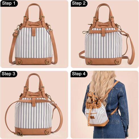 Montana West x Lee 3-in-1 Convertible Purses for Women – Drawstring Bucket Bag, Crossbody Bag & Backpack Purse in Saudi Arabia