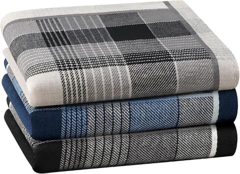HOULIFE Handkerchiefs for Men, Soft Cotton Mens Hankies with Plaid Pattern Classic Men's Handkerchief in Assorted Color in Saudi Arabia