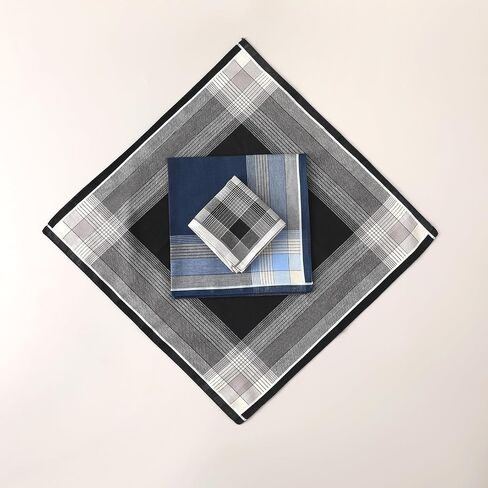 HOULIFE Handkerchiefs for Men, Soft Cotton Mens Hankies with Plaid Pattern Classic Men's Handkerchief in Assorted Color in Saudi Arabia