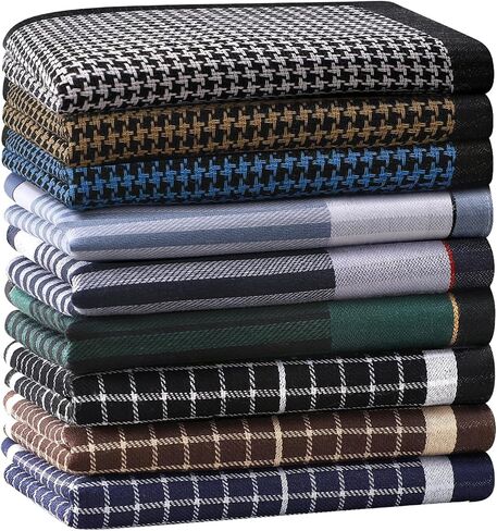 HOULIFE Handkerchiefs for Men, Soft Cotton Mens Handkerchief with Elegant Pattern Hankies for Men in Assorted Colors in Kuwait