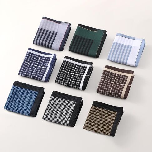 HOULIFE Handkerchiefs for Men, Soft Cotton Mens Handkerchief with Elegant Pattern Hankies for Men in Assorted Colors in Kuwait