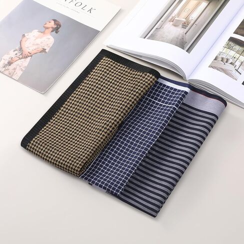 HOULIFE Handkerchiefs for Men, Soft Cotton Mens Handkerchief with Elegant Pattern Hankies for Men in Assorted Colors in Kuwait