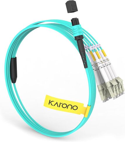 كابل 3M (10 قدم) MPO/MTP LC x 8 OM3 متعدد الأوضاع، 4 دوبلكس LC، كابل ألياف بصرية مروحية 40 جيجا بايت إلى 10 جيجا بايت، قطبية 8 ألياف من النوع B - أكوا in Kuwait