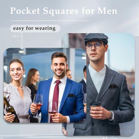 Pre-folded Pocket Squares for Men, Solid Color Mens Handkerchiefs for Suit, Weddings, Party, Daily Use in Kuwait