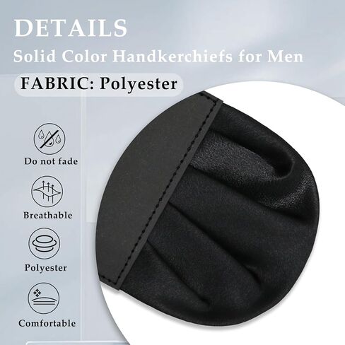 Pre-folded Pocket Squares for Men, Solid Color Mens Handkerchiefs for Suit, Weddings, Party, Daily Use in Kuwait