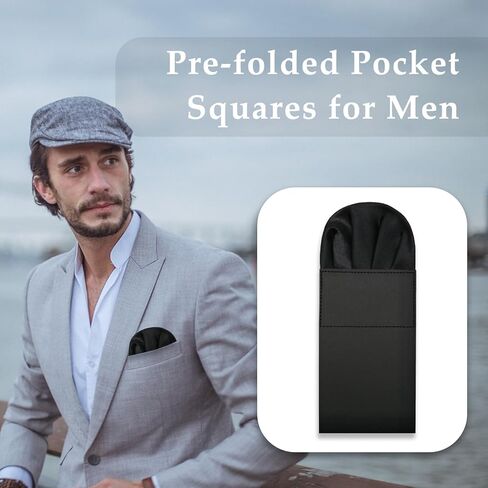 Pre-folded Pocket Squares for Men, Solid Color Mens Handkerchiefs for Suit, Weddings, Party, Daily Use in Kuwait