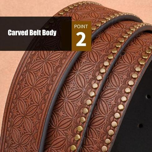 1PCS Western Cowboy Belt Buckles for Men PU Leather Buckle Belt Vintage Bullhead Belt 125cm/4.1ft in Kuwait