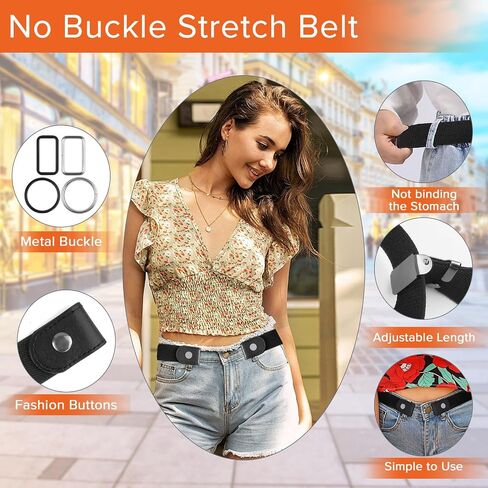 No Buckle Belts for Women, Elastic Belts for Women, Comfortable Womens Belts for Jeans, Stretch Belts for Women in Saudi Arabia