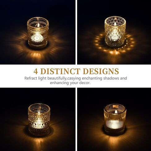 12 Pack Clear Glass Votive Candle Holders Bulk - Tea Light Candle Holders for Weddings, Baby Showers, Christmas, Home Decor, Table Centerpieces, and Party Decorations in Kuwait