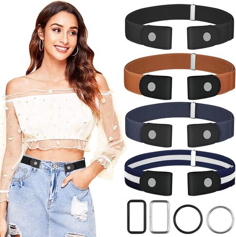 No Buckle Belts for Women, Elastic Belts for Women, Comfortable Womens Belts for Jeans, Stretch Belts for Women in Saudi Arabia