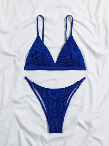 SHENHE Girl's 2 Piece High Waisted Spaghetti Strap Swimsuit Bathing Suit Bikini Sets 3 Tones in Saudi Arabia