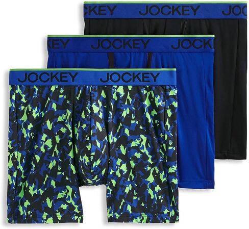 Jockey Men's Underwear Chafe Proof Pouch Microfiber 6" Boxer Brief - 3 Pack in Saudi Arabia