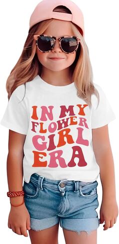 BOUTIKOME in My Flower Girl Era Shirts Toddler Baby Girls T-Shirt Wedding Summer Tops Bridal Party Short Sleeve Tees 1-6T in Saudi Arabia