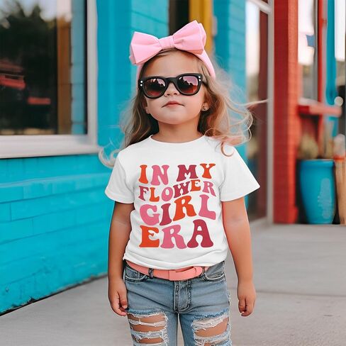 BOUTIKOME in My Flower Girl Era Shirts Toddler Baby Girls T-Shirt Wedding Summer Tops Bridal Party Short Sleeve Tees 1-6T in Saudi Arabia