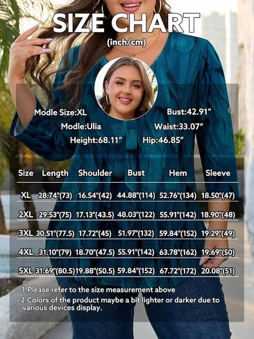 Siddhe Womens Plus Size Tops Button 3/4 Sleeve V Neck Blouses Dressy Casual Tunic Tops for Curvy Women Loose Fit XL-5XL in Kuwait